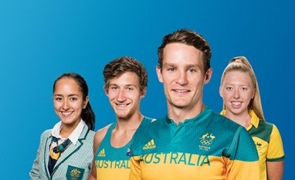 L-R: Cristina Sheehan (Synchronised Swimming), Liam Adcock (Athletics), Con Foley (Rugby Union), Lakeisha Patterson (Swimming)